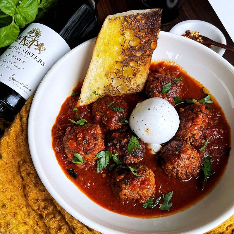 Spicy Pork & Beef Meatballs with Burrata Cheese