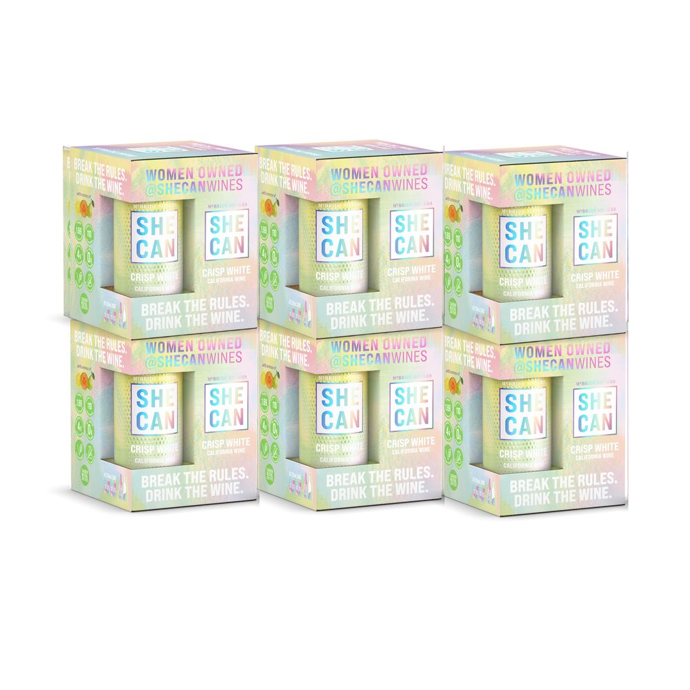 SHE CAN Crisp White Case (Six 4-packs)